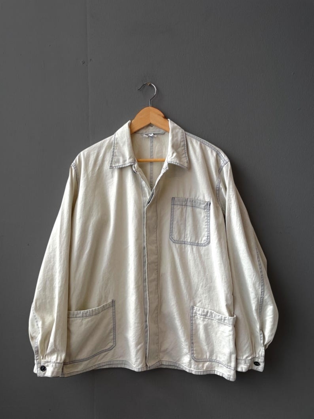 Faded French Cotton Chore Worker Work Jacket